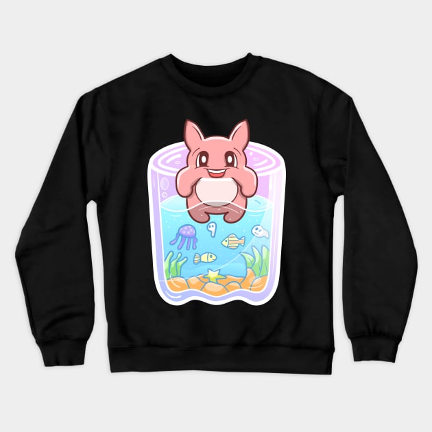 Rabbit on glass Crewneck Sweatshirt by Dzulhan